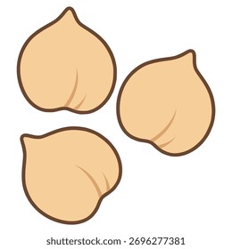 Kichererbse Bohne Snack flache Farbe Vektor Illustration Template Design