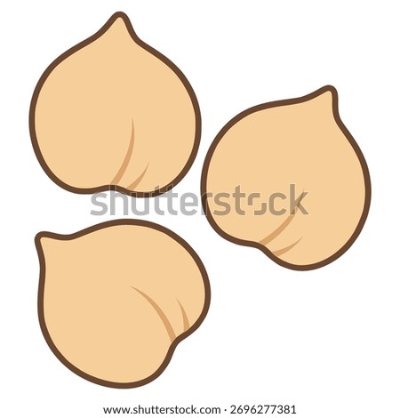 chickpea bean snack flat color vector illustration template design