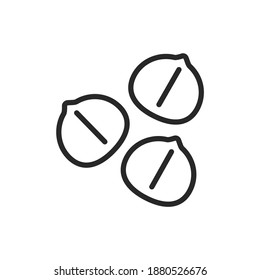 Chickpea black line icon. Isolated vector element. Outline pictogram for web page, mobile app, promo.