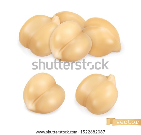 Chickpea, gram. 3d realistic vector