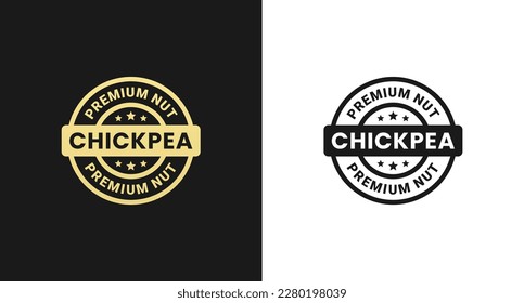 Chickpea Nut Label oder Chickpea Nuts stempeln Vektorgrafik einzeln auf ebene Art. Bester Chickpea Nut-Label-Vektor für Produktdesign-Element. Elegante Chickpea Nuts Stempel Vektor für Verpackungsdesign Element.