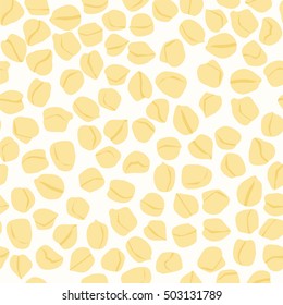 Chickpea seamless pattern. Vector illustration for beans traditionally used in arabic and indian cuisine on white background.