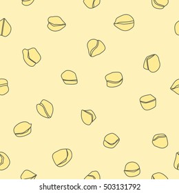 Chickpea seamless pattern. Vector illustration for beans traditionally used in arabic and indian cuisine.