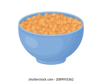 Chickpeas in bowl. Vegetarian food drawing. Farm market product