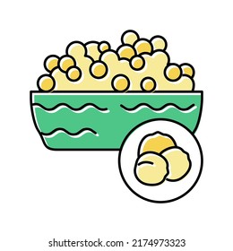 chickpeas groat color icon vector. chickpeas groat sign. isolated symbol illustration