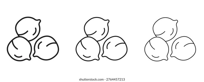 Chickpeas hummus icon. black strokes lines vector pack for graphic work