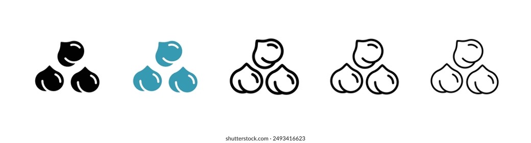 Kichererbsen Hummus Icon Pack. Linienart EPS 10