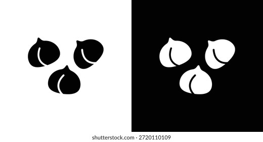 Icono de hummus de garbanzos ilustraciones gráficas planas simples. Vector de silueta blanco y negro