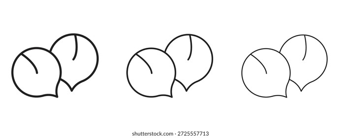 Ícono de hummus de garbanzos, símbolo de línea delgada sobre fondo blanco, Ilustración vectorial de trazo editable