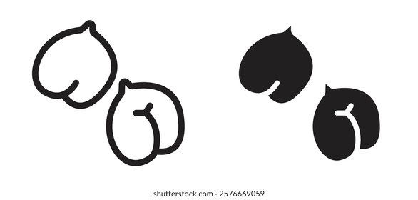 Chickpeas hummus icons in outline and stroke versions