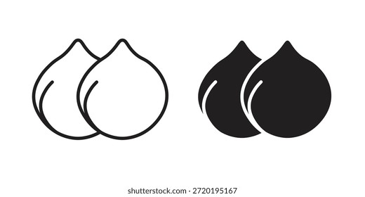 Iconos de hummus de garbanzos. Píxel perfecto. Icono de contorno de Vector. Concepto de logotipo plano.
