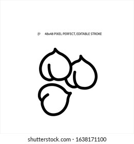 Chickpeas Hummus simple line icon vector illustration.Editable stroke. 48x48 Pixel Perfect.
