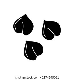 Chickpeas icon in black flat glyph, filled style isolated on white background