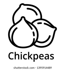 Chickpeas icon. Outline chickpeas vector icon for web design isolated on white background