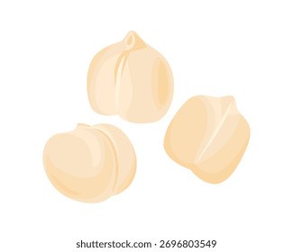 Chickpeas isolated on white background. Vector cartoon flat illustration. Food icon.