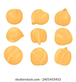Chickpeas on a white background