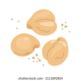 Pollos. Ilustración vectorial de pea aislada en fondo blanco.
