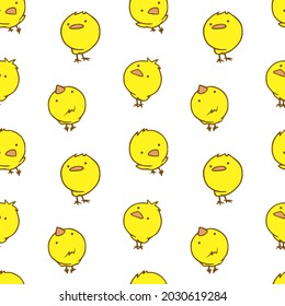 Chicks baby chicken seamless pattern cute cartoon illustrations