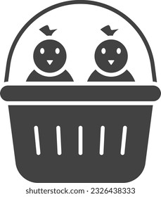 Chicks in Basket Icon image. Suitable for mobile application.