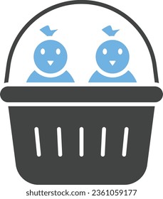Chicks in Basket Icon image. Suitable for mobile application.