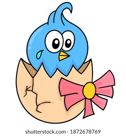 chicks born from eggs doodle kawaii. doodle icon image. cartoon caharacter cute doodle draw