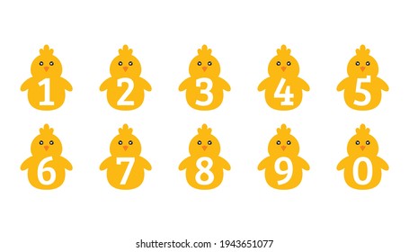 Chicks, cake toppers,  cute vector illustration. Cute vector print. 
