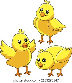 Chicks Cartoon Colored Clipart Illustration Stock Vector (Royalty Free ...