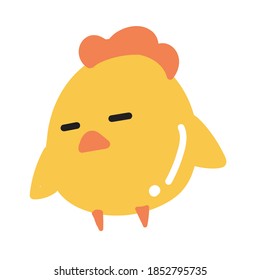 chicks with closed eyes yellow and orange crest