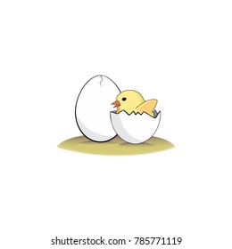chicks and eggs vektor art