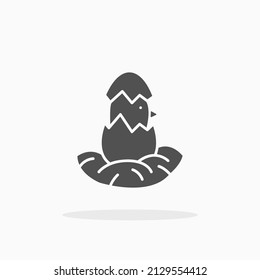 Chicks Hatch glyph icon. Can be used for digital product, presentation, print design and more.