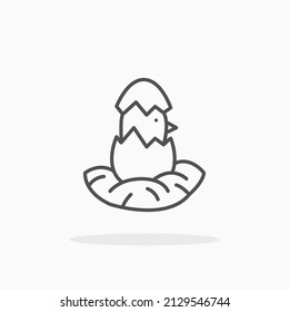 Chicks Hatch line icon. Editable stroke and pixel perfect. Can be used for digital product, presentation, print design and more.