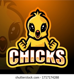 Chicks mascot esport logo design