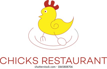 Chicks Restaurant logo template. logo concept ideas
