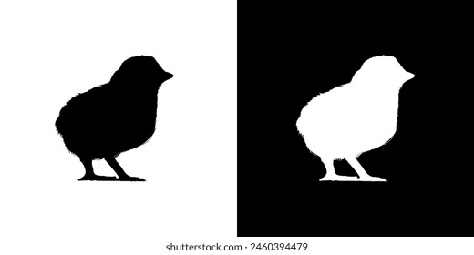 Chicks silhouette icon. Animal icon. Black icon. Silhouette icon.