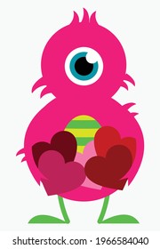 chicks valentines clip art | vector illustration