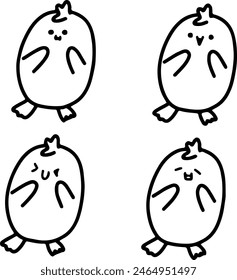 Chick-tastic Doodle: Adorable Minimalist Chicken Cartoon Vector
