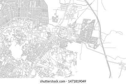 Chicoloapan de Juárez, México, Mexico, bright outlined vector map with bigger and minor roads and steets created for infographic backgrounds.