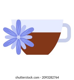 chicory drink flat clipart vector illustration