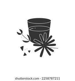  Chicory glyph icon. Caffeine-free drinks with medical herb.Herbs and spices concept. Filled flat sign. Isolated silhouette vector illustration