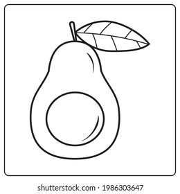 Chidren coloring page fruits Avocado