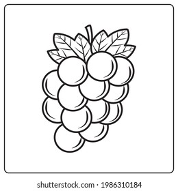 Chidren coloring page fruits grape