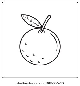 Chidren coloring page fruits orange 