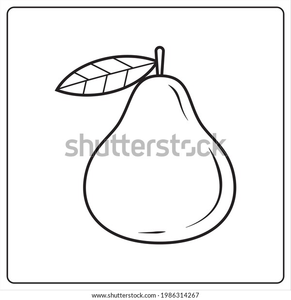 Chidren Coloring Page Fruits Pear Stock Vector (Royalty Free ...