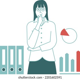 Contador Jefe. Icono del vector de caracteres de empleado.