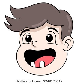 chief boy was laughing happily prosperous. vector design illustration art