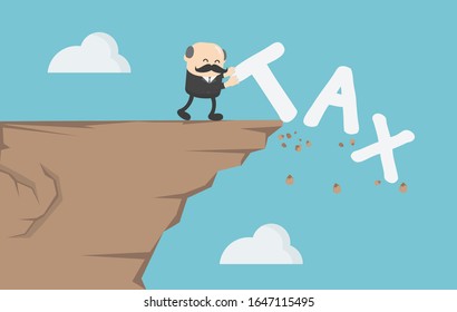 Chief businessman is pushing the tax message to fall off the cliff, bill and debt concept