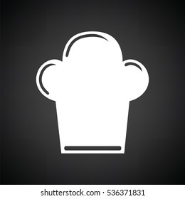 Chief cap icon. Black background with white. Vector illustration.