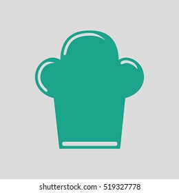 Chief cap icon. Gray background with green. Vector illustration.