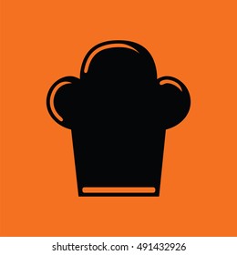 Chief cap icon. Orange background with black. Vector illustration.