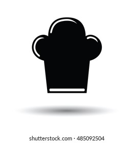 Chief cap icon. White background with shadow design. Vector illustration.